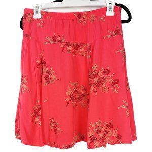 Old Navy Coral Colored Floral Print Mini Skirt Size S